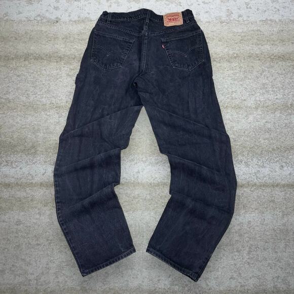 Vintage 90s Levis Jeans 550 36x36 Relaxed Fit Jet Black Wash Denim 100% Cotton - Picture 1 of 5